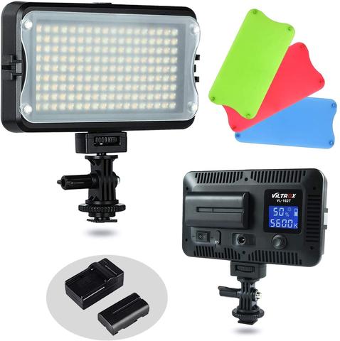 Viltrox VL-162T Camera LED Video Studio Light LCD Panel 3300K-5600K Bi-Color Dimmable +Battery+Charger for Canon Nikon Sony DSLR ► Photo 1/6