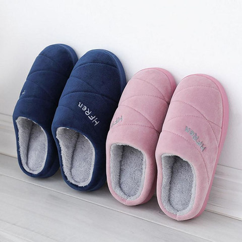 Big Size 47 Winter Warm Shoes Woman Men Indoor Slippers Soft Plush Lovers Home Floor Slipper Anti-slip Bedroom Slides SH080102 ► Photo 1/6