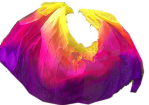 Customized Belly Dance Silk Veils 200cm 250cm 270cm Hand Thrown Scarf Shawl Yellow Orange Pink Purple Gradient  Free Shipping ► Photo 1/6