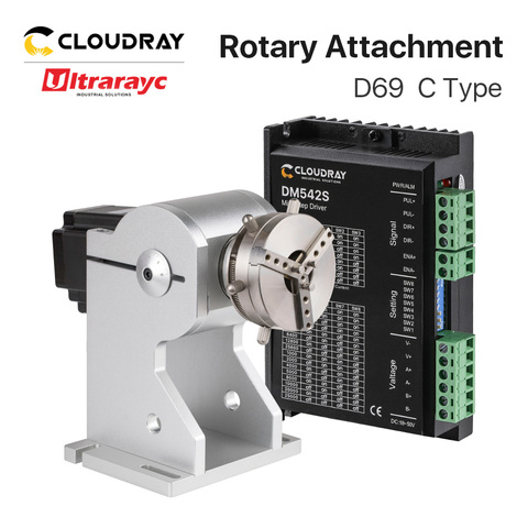 Ultrarayc Neam 23 Rotary Attachment Three Chuck Ring Marking Rotary Device + DM542S Driver for Fiber Marking Machine ► Photo 1/6