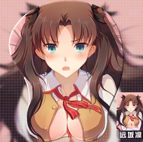 Fate stay night Tohsaka Rin Figure 3d Anime Girl Soft Gel Gaming Mouse Pad Mousepad Wrist Rest Gifts Man Adult Toy ► Photo 1/1