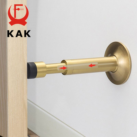 KAK Pure Copper Hydraulic Buffer Mute Door Stop Floor Wall-Mounted Bumper Door Stopper Holder Non Magnetic Door Touch Hardware ► Photo 1/1