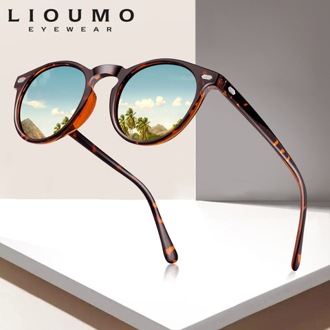 LIOUMO DESIGN Unisex Ultralight TR90 Polarized Sunglasses Men Women Driving Round Pink Shades Vintage Sun Glasses Gafas De Sol ► Photo 1/6