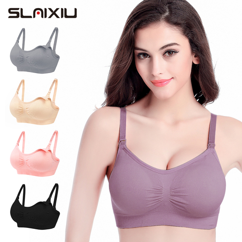 SLAIXIU Maternity Bra for feeding Plus Size Nursing Bra Pregnancy Women Breastfeeding Adjustable Sleep Bras included Breast pad ► Photo 1/6
