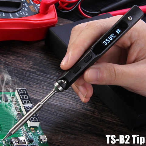 TS100 65W Mini Electric Soldering Iron Station Kit Digital LCD Programable Display Adjustable Temperature with BC2 I B2 Tip ► Photo 1/6