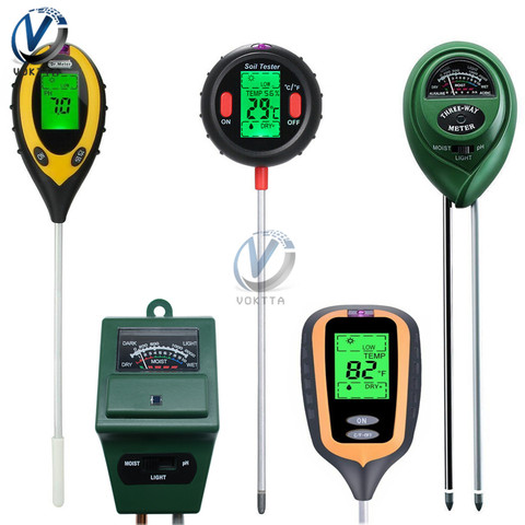 3/4/5 in 1 Multifunctional Soil PH Tester Digital PH Meter Temperature Moisture Sunlight Intensity Measurement for Garden Plants ► Photo 1/6