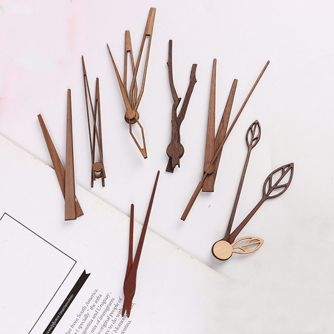 Solid Wood DIY Wall Clock Hands Repair Parts Tools Home Decor Walnut Wood Quartz Clock Pointers Suitable for 12 14 inch Clocks ► Photo 1/6