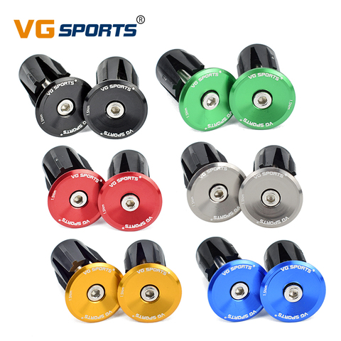 VG sports 1 pair Bike Grip Handle Bar End Cap Aluminium Alloy MTB Handlebar Grips Plugs Caps for Bicycle Handlebar Accessory ► Photo 1/6