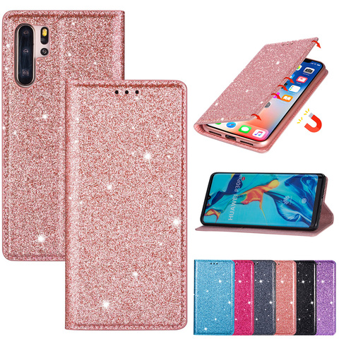 Luxury Bling Glitter Case For Huawei P30 P20 Pro Mate 30 20 10 Lite Pro P Smart Plus Y7 Y6 2022 Slim Leather Wallet Flip Cover ► Photo 1/6