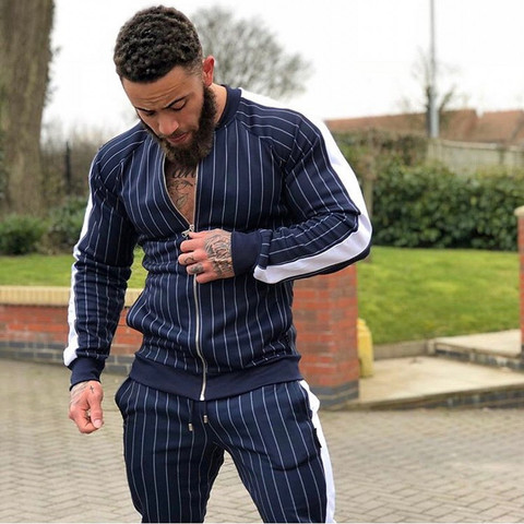 men's tracksuit Sets Fashion Plaid Male Jacket + Pants 2 Piece Set Sports  Suit Autumn High Quality 3D Print Casual Sportswear