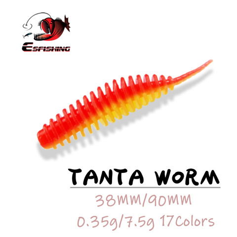 ESFISHING New Fishing Worm Lure Tanta 38mm 90mm 0.35g 7.5g Leurre Peche Squid Lure Fishing Tackle Bait ► Photo 1/6