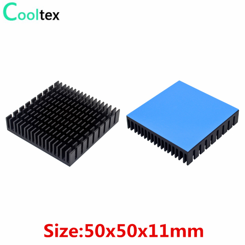 2pcs Aluminum Heatsink 50x50x11mm Cooler Radiator for Electronic Chip LED Cooling With Thermal Conductive Double sided Tape ► Photo 1/6