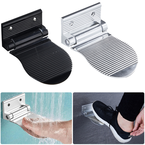 Foldable Bathroom Foot Rest Pedestal Anti-Slip Shower Footstool Pedal Aluminium Alloy Wall Mounted Wash Foot Step Placement Mats ► Photo 1/6