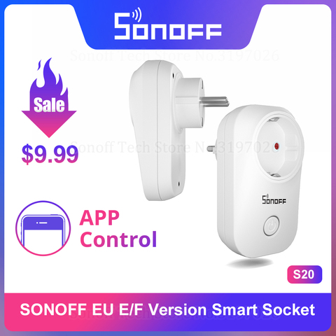 Itead Sonoff S20 EU Version WiFi Smart Home Wireless Socket APP Remote Controlled Via eWeLink Work With Alexa Google Home IFTTT ► Photo 1/6