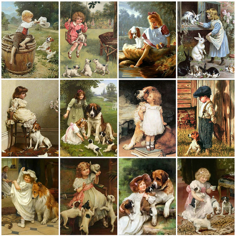 MomoArt New Arrival 5D DIY Diamond Painting Dog Full Square Diamond Embroidery Animal Cross Stitch Girl Home Decor Gift ► Photo 1/6