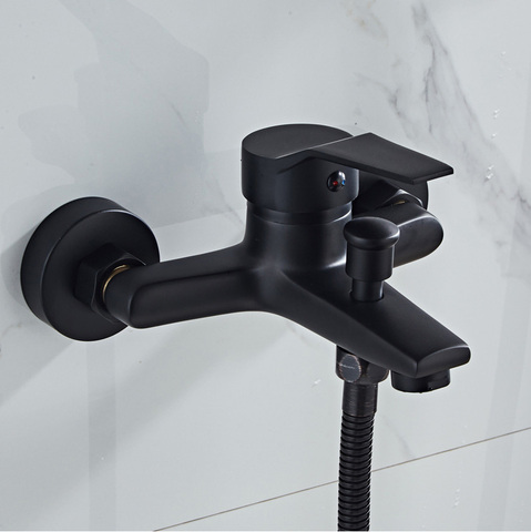 Matte Black Shower Faucets Wall Mount Bathroom Shower Faucets Bathtub Faucet Mixer Tap Shower Mixer Valve Control Valve ► Photo 1/6