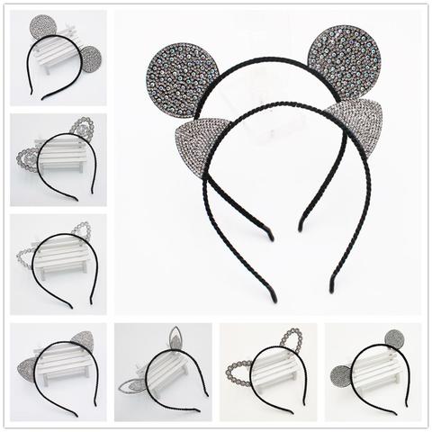 Girls Cartoon Mouse Hairband Crown Cat Ears Headbands Kids Crystal Diamond  Hair Bands Rabbit Bear Ear Lace Hair Accessories - Price history & Review |  AliExpress Seller - The second Ye Store 