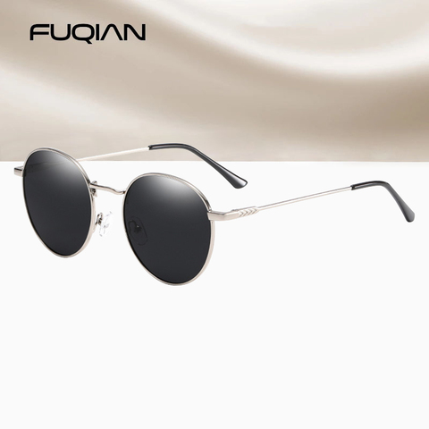 FUQIAN Luxury Round Sunglasses Polarized Men 2022 Fashion Black Sun Glasses Women Anti-glare Driving Glasses For Male UV400 ► Photo 1/5
