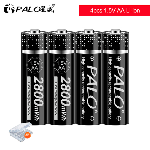 2022 PALO 1.5V AA Rechargeable Battery 2800mah AA 1.5V  Lithium Rechargeable batery for Led Light Toy Charger Bateries ► Photo 1/6