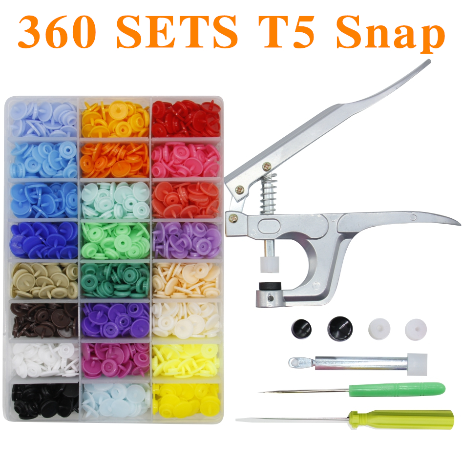 Sewing Snaps And Snap Pliers Set, 31 Colors 360 Sets T5 Plastic