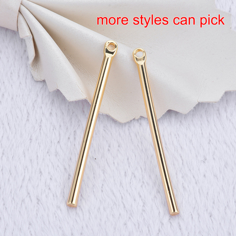 10PCS 40x2MM 24K Gold Color Brass Round Rods Charms Pendants High Quality Diy Jewelry Findings Accessories ► Photo 1/6