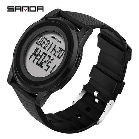 Fashion 9mm Super Slim Sanda Sport Watch Men Brand Luxury Electronic Led Digital Wrist Watches For Male Clock Relogio Masculino ► Photo 1/6