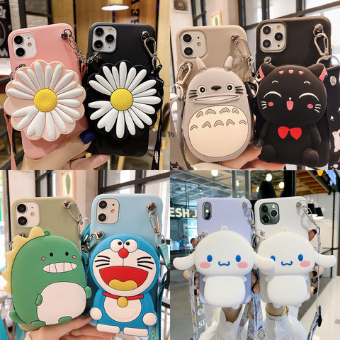 Coin Bag Phone Case for Xiaomi Redmi 9 9A 9C 8A 8 7A 7 6A 6 5A 5 Plus 4X 4A Poco F1 F2 Pro Cover 3D Silicon Cartoon Wallet Funda ► Photo 1/6