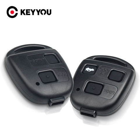 KEYYOU Replacement Remote Key Shell For Toyota Yaris Prado Tarago Camry Corolla Land Cruiser Fob 2/3 Buttons With Rubber Pad ► Photo 1/6