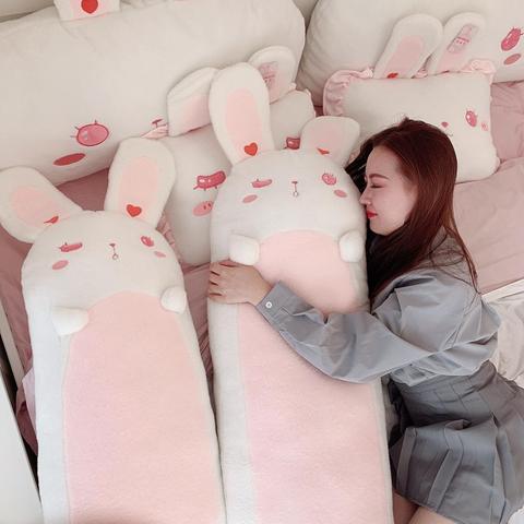 80~120cm Giant long Lolita Bunny Stuffed hug Pillow Pink Rabbit Girl Sleeping Throw Pillow Pregnant pillow Boyfriend Pillow ► Photo 1/6