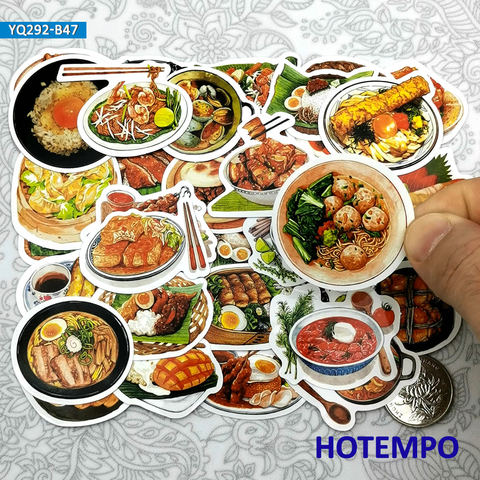 47pcs Delicacy Fine Food Mini Yummy Gourmet Art Style Travel Diary Stickers for Stationery Scrapbook Mobile Phone Laptop Sticker ► Photo 1/6