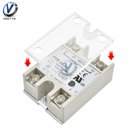 SSR Solid State Relay Plastic Cover Transparent Protection for Solid State Relay Front Cover Stand Suitable for SSR Protection ► Photo 1/6