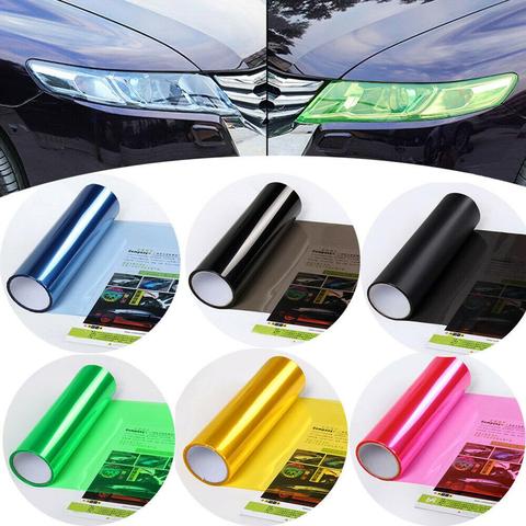 1 Pc 30 * 60 cm Car Light Sticker Film Self-adhesive Fog Lamp Headlight Tail Light Tone Vinyl Color Film 3 Layers Self-Adhesive ► Photo 1/6