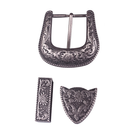 3pcs parts/set vintage carve pattern metal handmake DIY leather craft belt buckle set antique ► Photo 1/4