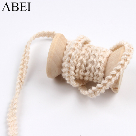 10yards 5mm Natural Beige Cotton Tape For Scrapbook Wedding Gift Box Decoration Ribbons Cotton Lace trims Accessories Wholesale ► Photo 1/6
