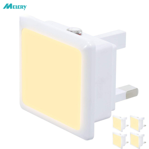 Automatic 0.3W LED Night Light UK Plug-in Warm/Day White Dusk till Dawn Daylight Sensor Smart Energy Saving design-4 Pack ► Photo 1/6