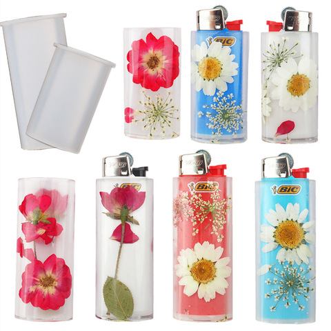 DIY Crystal Epoxy Resin Mold Lighter Protective Cover Mirror Silicone Mold For Resin ► Photo 1/6