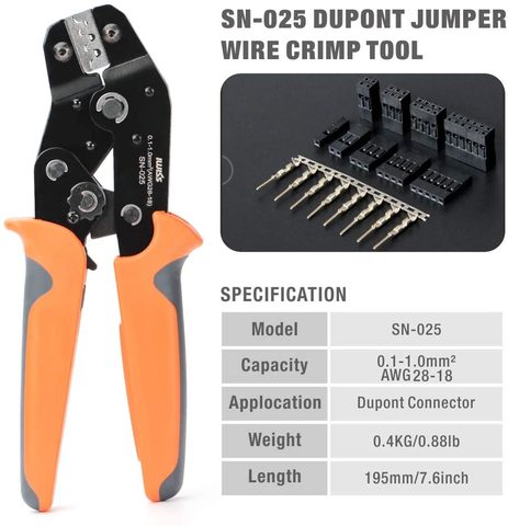 SN-025 Dupont connectors Crimping Pliers Micro Crimp Tool For  Wrapped Around Style Dupont, Molex, Harwin, Amphenol Terminals ► Photo 1/6