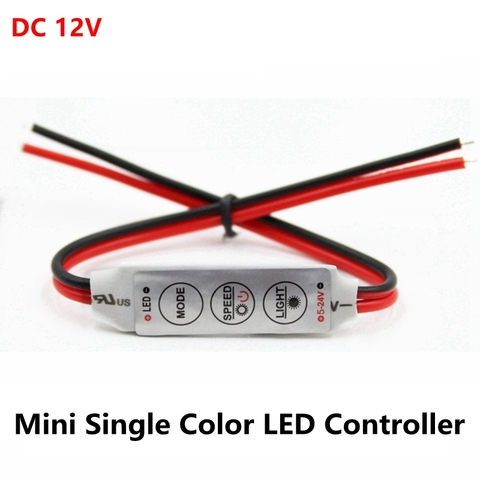 DC 12V 3*4A Mini Led Controller Dimmer Driver to Control Single Color Led Strip Light SMD 2835 3528 5050 5630 3014 ► Photo 1/6