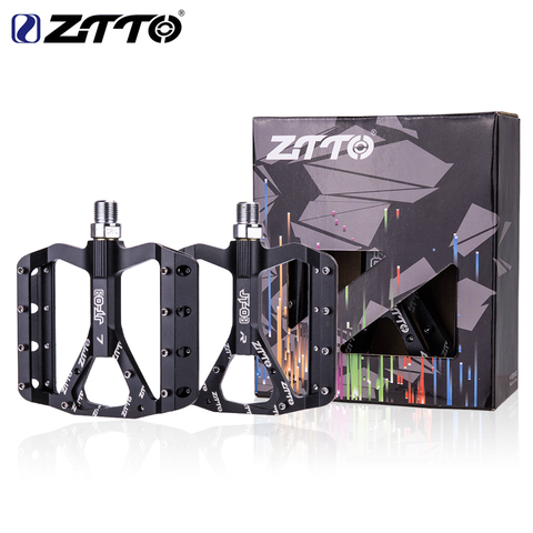 ZTTO MTB CNC Aluminum Alloy Bearings Pedal Bike flat Pedal Road Gravel bike lightweight 10 pins pedal for XC AM JT03 ► Photo 1/6