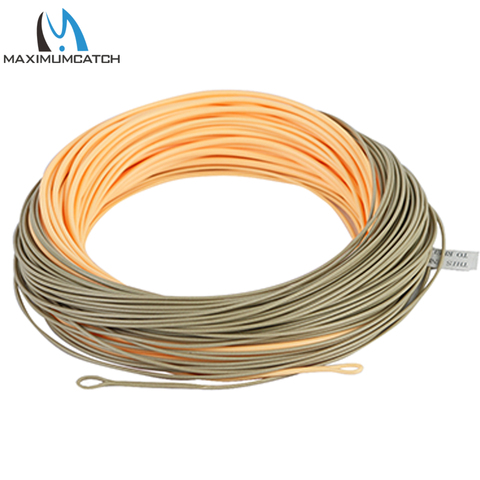 Maximumcatch Single handed Spey Fly Fihsing Line WF3F-8F 90ft With 2 welded loops peach/camo Fly Line Fishing Cord ► Photo 1/6