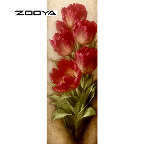 ZOOYA Diamond Embroidery Flowers Tulip Oil Painting Diy Diamond Painting Pattern Rhinestones Diamond Mosaic Needlework RF1064 ► Photo 1/6