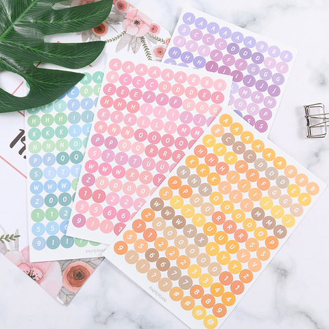 Ins color alpha numeric lovely girl sticker DIY scrapbooking happy planner creative junk magazine envelope sealing sticker ► Photo 1/5