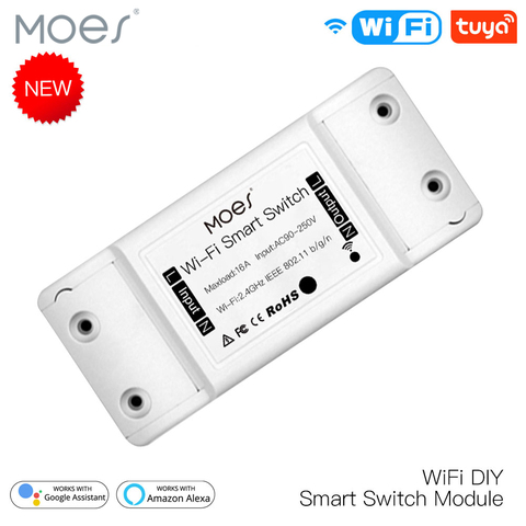 16A DIY WiFi Smart Light Switch Universal Breaker Timer Smart Life APP Wireless Remote Control Works with Alexa Google Home ► Photo 1/6