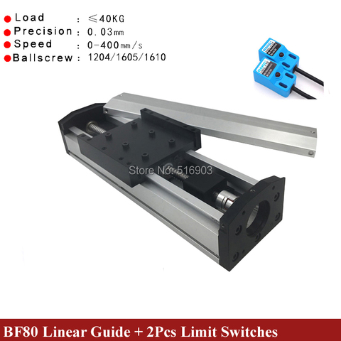 Free Ship 50-400mm Effective Stroke 1204 1605 1610 Ballscrew Sealed Dustproof Linear Guide Rail Motion Slide Module CNC XYZ Aixs ► Photo 1/6