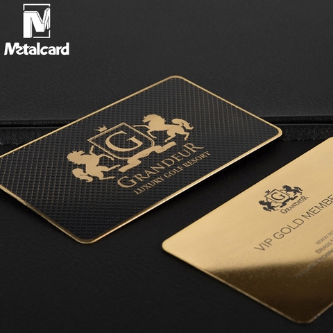 High-grade metal card stainless steel business card hollow member card custom gold card design ► Photo 1/6