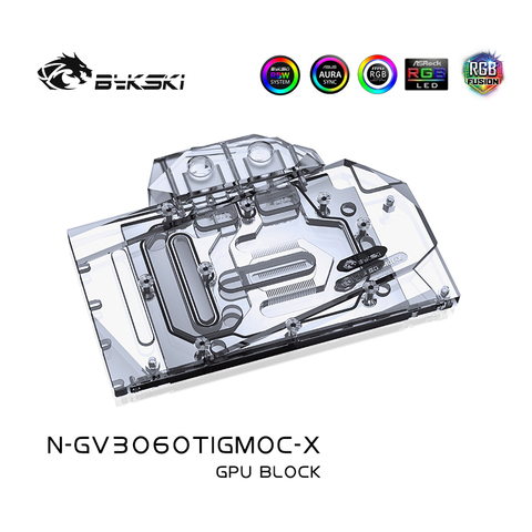 Bykski Water Block use for Gigabyte RTX 3060 Ti GAMING OC 8G GPU Card / Full Cover Copper Radiator Block ► Photo 1/6