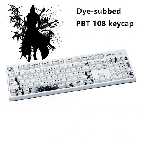 Five sides Dye-subbed PBT Keycap 108/128 Keys Cherry Profile Keycaps For MX Switches keyboard Knight errant keycaps 2u Shift ► Photo 1/6