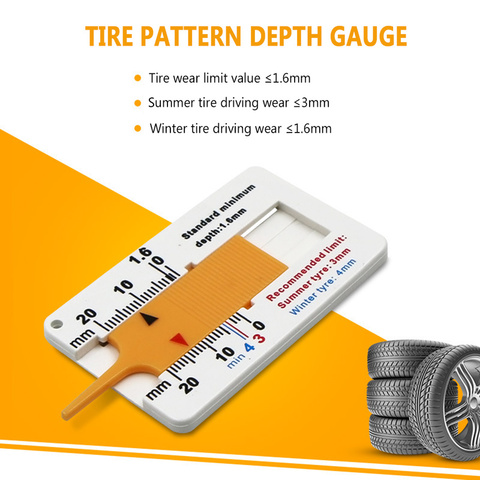 Mini Auto Tyre Tread Depth Gauge Car Motorcycle Caravan Trailer Tire Wheel Thickness Detection Tool Tire Pattern Depth Ruler ► Photo 1/6