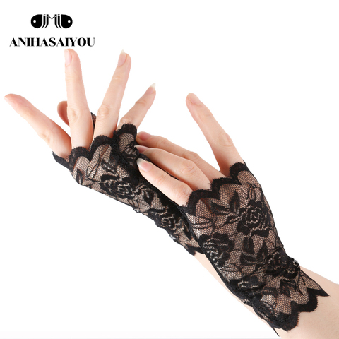 Fashion Multicolor fingerless gloves Womens Sexy lace gloves Ladies Half Finger Fishnet women's gloves Mesh women's mittens-1134 ► Photo 1/6