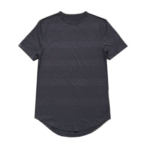 Men's  Black Strip Longline T Shirt Slim Fit ► Photo 1/2